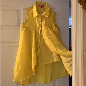 Yellow button up blouse